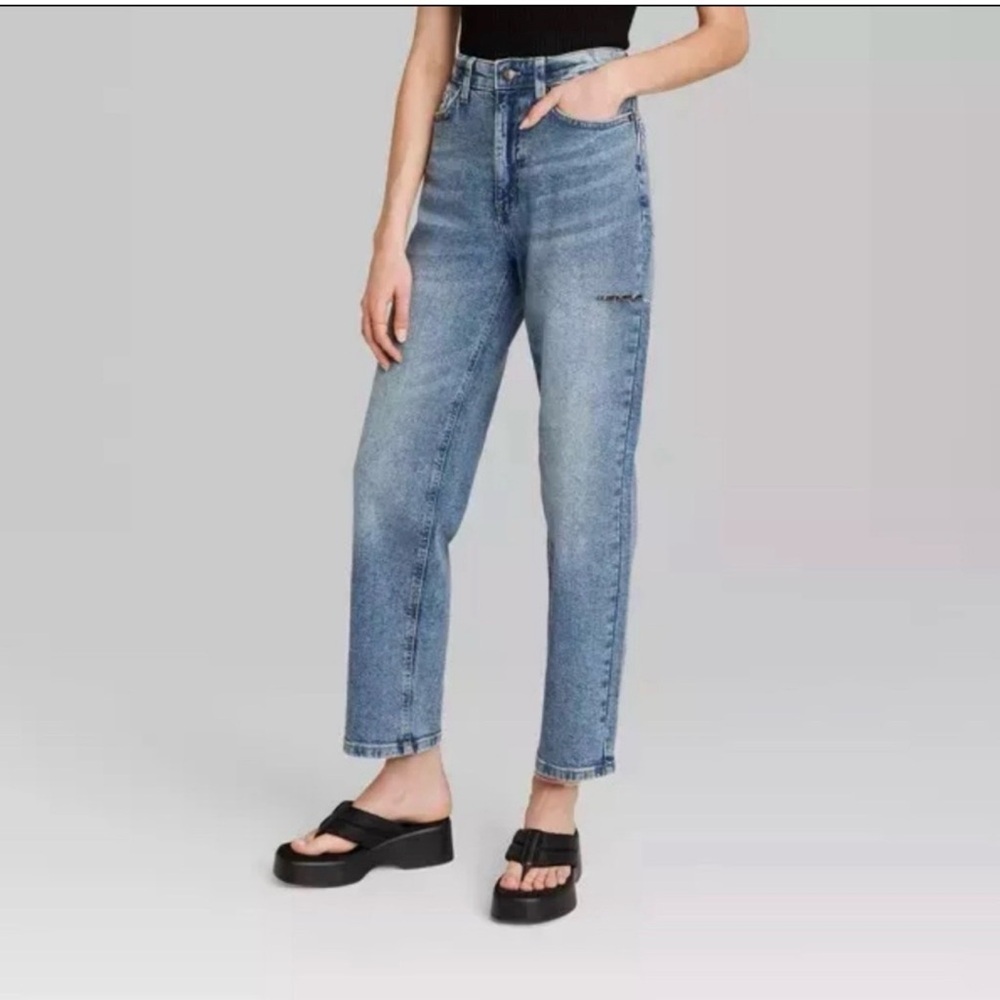 Target Wild Fable Classic Blue Denim Slit Pants